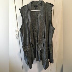 Jones New York Charcoal Open Front Vest